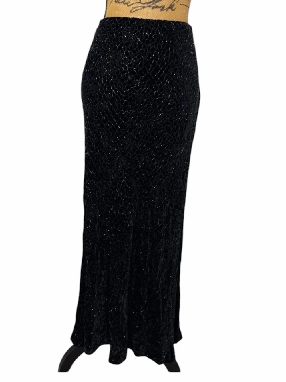 Vintage Carmen Marc Valvo Signature Silk Beaded Evening Black Formal Set Size 8